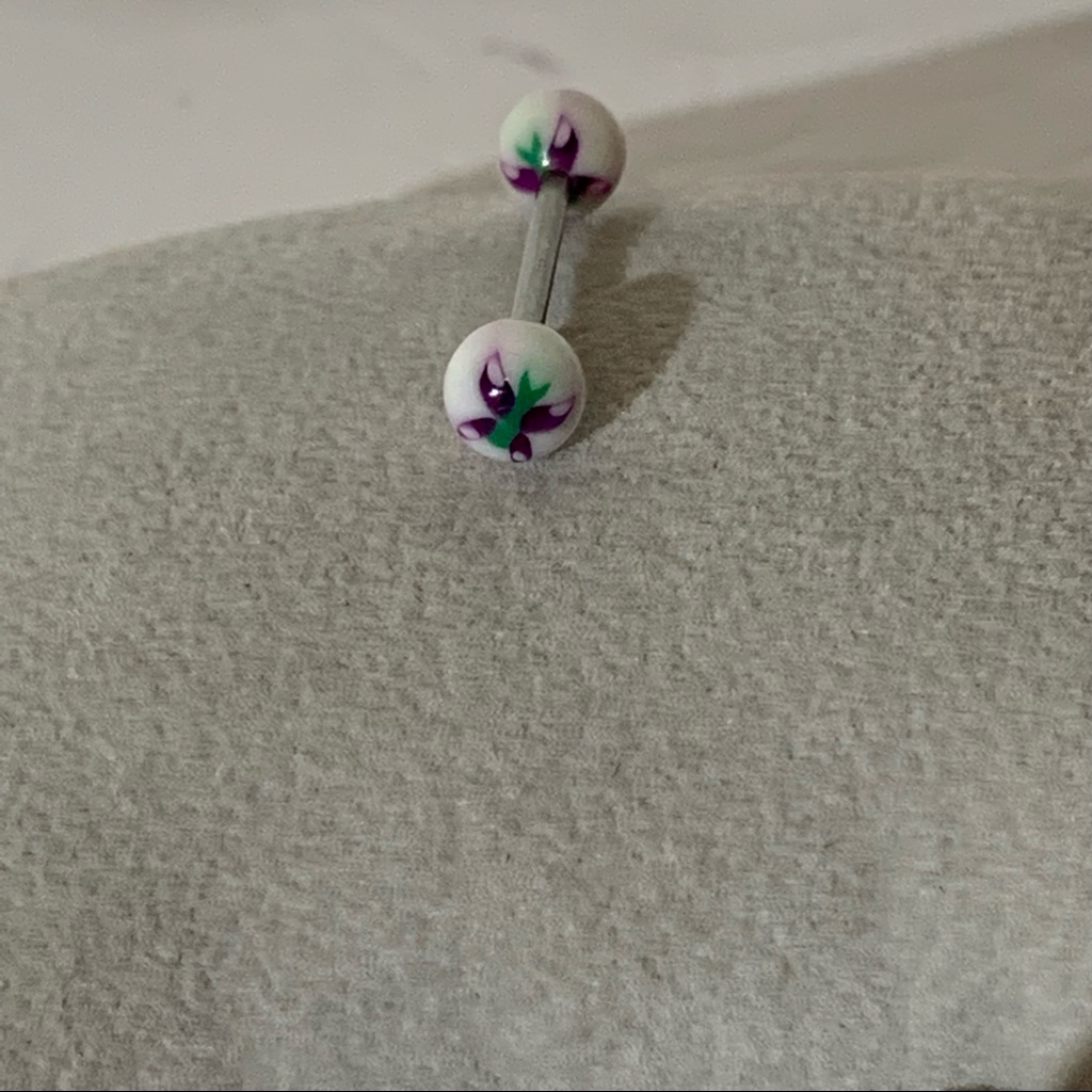 Butterfly Print Straight Barbell Earring  Body Jewelry